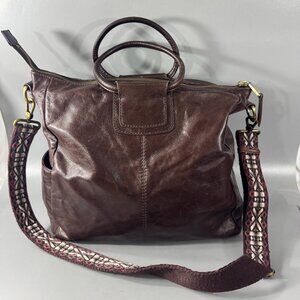 Hobo International Dark Brown Shiny Leather  Shouder/Crossbody Bag